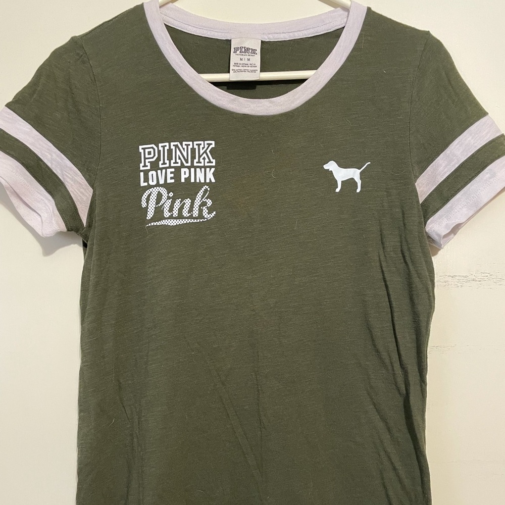 Victoria’s Secret Pink Tee T-shirt Olive Green